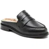 Kelsi Dagger Brooklyn Lock Faux Shearling Lined Mule In Black