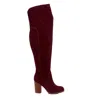 Kelsi Dagger Brooklyn Logan Garnet Wide Calf Boot Maroon Logan-maroon Women's In Red
