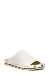 Kelsi Dagger Brooklyn Squish Studded Slide Sandal In Bright White Leather