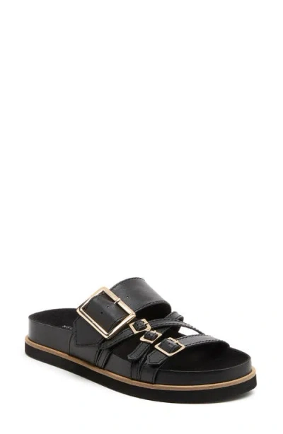 Kelsi Dagger Brooklyn Stella Buckle Slide Sandal In Black