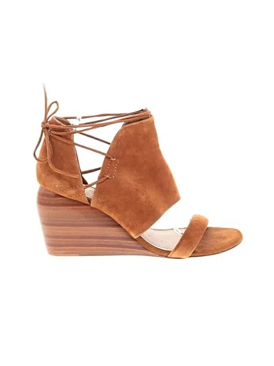 Pre-owned Kelsi Dagger Brooklyn Wedges In Tan