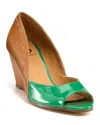 Kelsi Dagger Wedges - Genelle Peep Toe In Green