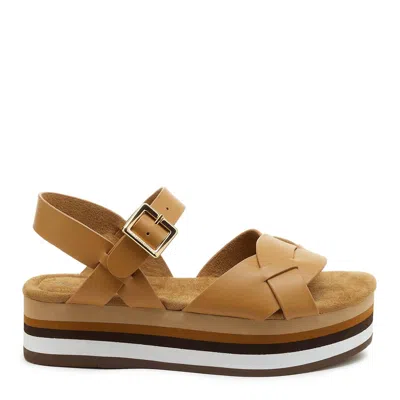 Kelsi Dagger Women's Breeze Tricolor Platform Sandals In Tan In Multi