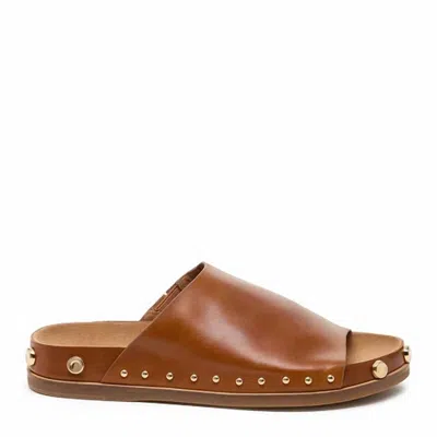 Kelsi Dagger Women's Squish Fox Stud Slide Sandals In Brown Leather