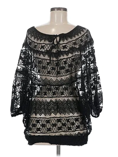 Pre-owned Kenar 3/4 Sleeve Blouse In Black