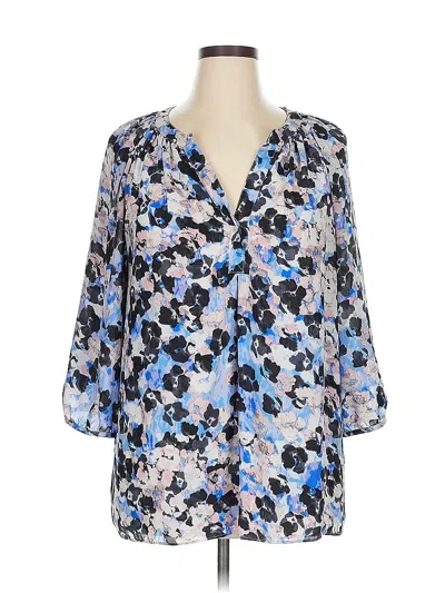 Pre-owned Kenar 3/4 Sleeve Blouse In Blue