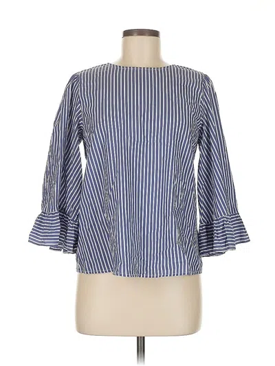 Pre-owned Kenar 3/4 Sleeve Blouse In Blue