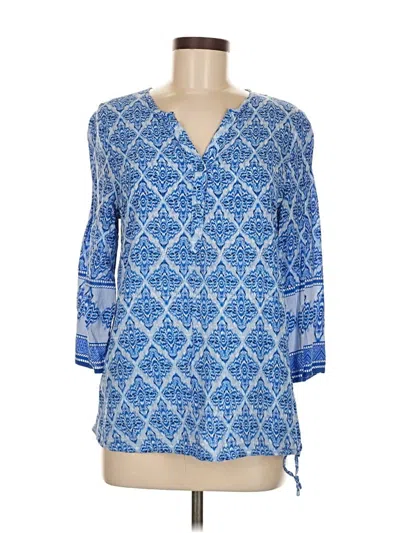 Pre-owned Kenar 3/4 Sleeve Blouse In Blue