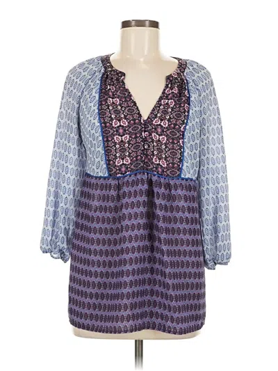 Pre-owned Kenar 3/4 Sleeve Blouse In Blue