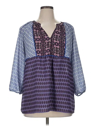 Pre-owned Kenar 3/4 Sleeve Blouse In Blue