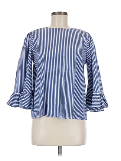 Pre-owned Kenar 3/4 Sleeve Blouse In Blue