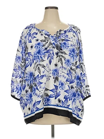 Pre-owned Kenar 3/4 Sleeve Blouse In Blue