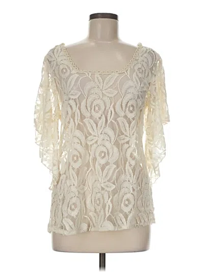 Pre-owned Kenar 3/4 Sleeve Blouse In Ivory