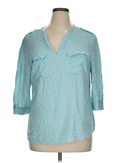 Pre-owned Kenar 3/4 Sleeve Blouse In Teal
