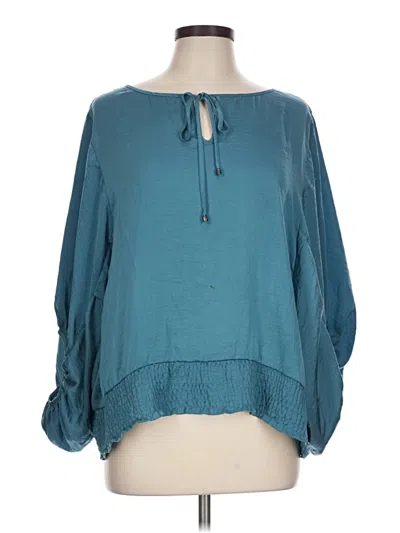 Pre-owned Kenar 3/4 Sleeve Blouse In Teal