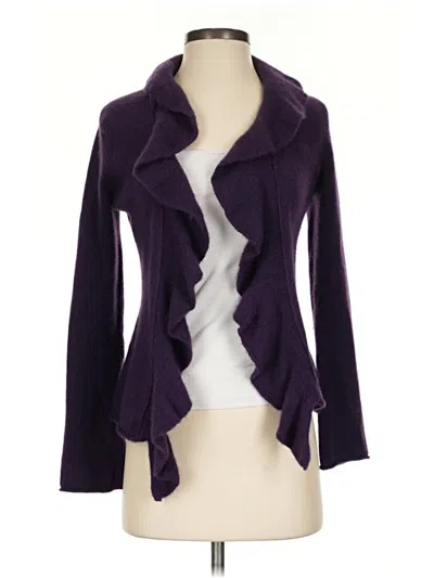 Pre-owned Kenar Cashmere Cardigan Sweater In Purple