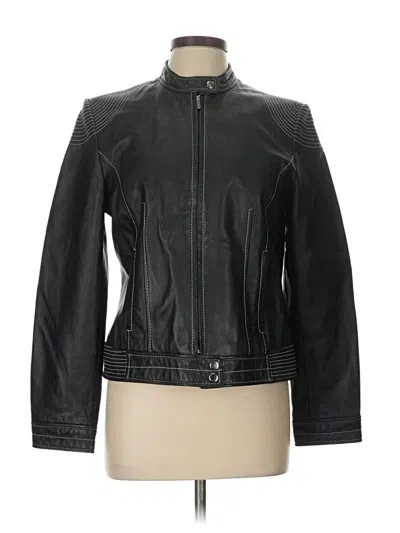 Pre-owned Kenar Leather Jacket In Black