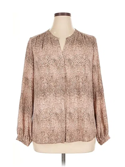 Pre-owned Kenar Long Sleeve Blouse In Brown