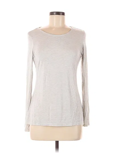 Pre-owned Kenar Long Sleeve Top Gray Crew Neck Tops