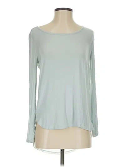 Pre-owned Kenar Long Sleeve Top Teal Boatneck Tops In Blue