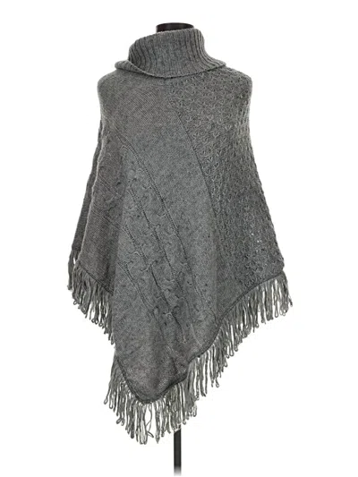 Pre-owned Kenar Poncho In Gray