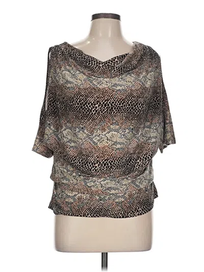 Pre-owned Kenar Short Sleeve Blouse In Brown