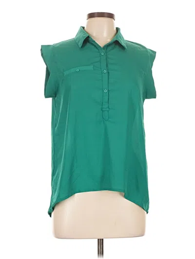Pre-owned Kenar Short Sleeve Blouse In Green