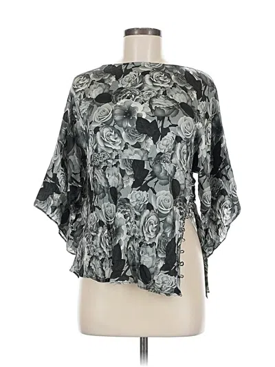 Pre-owned Kenar Short Sleeve Blouse In Silver