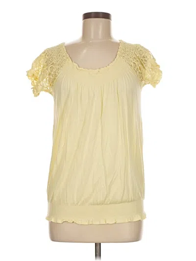Pre-owned Kenar Short Sleeve Blouse In Yellow