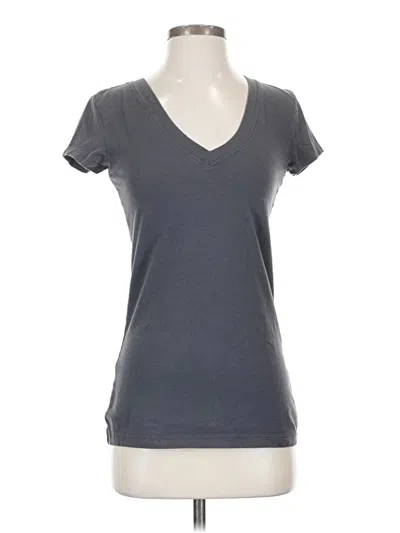 Pre-owned Kenar Short Sleeve Top Gray V Neck Tops