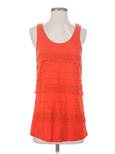 Pre-owned Kenar Sleeveless Top Orange Scoop Neck Tops