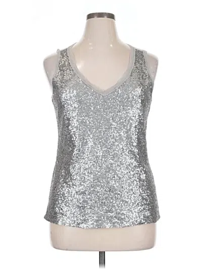 Pre-owned Kenar Sleeveless Top Silver Halter Neckline Tops