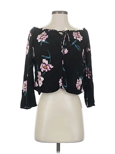 Pre-owned Kendall & Kylie 3/4 Sleeve Blouse In Black
