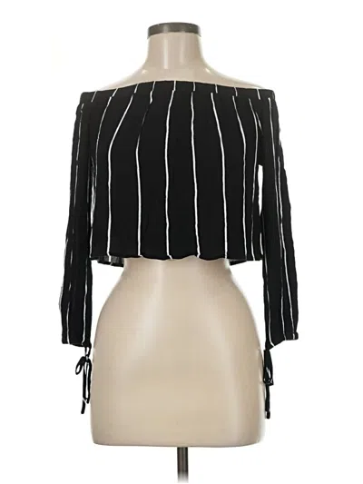 Pre-owned Kendall & Kylie 3/4 Sleeve Blouse In Black