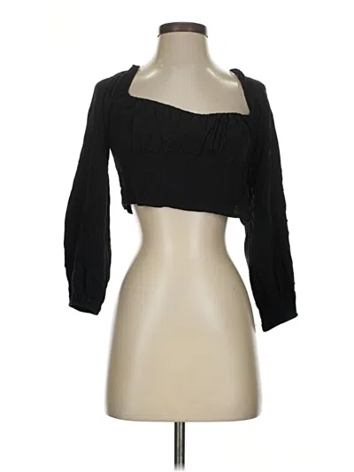 Pre-owned Kendall & Kylie 3/4 Sleeve Top Black One Shoulder Neckline Tops
