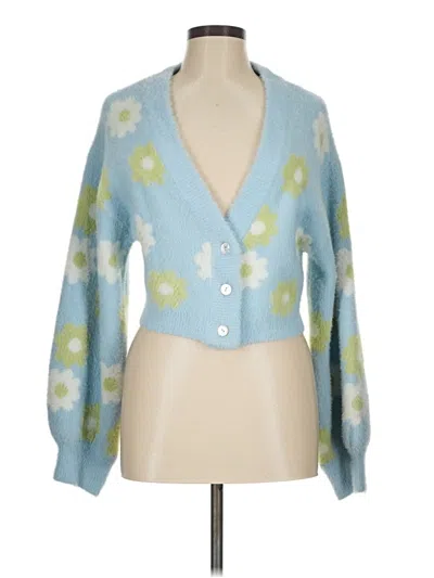Pre-owned Kendall & Kylie Cardigan Sweater In Blue