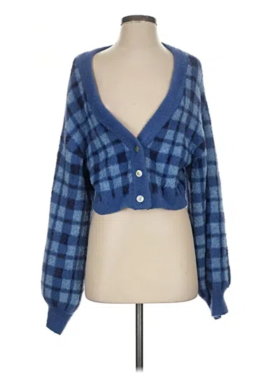 Pre-owned Kendall & Kylie Cardigan Sweater In Blue