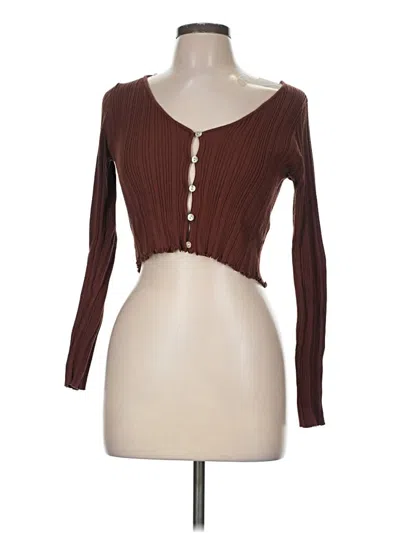 Pre-owned Kendall & Kylie Cardigan Sweater In Brown