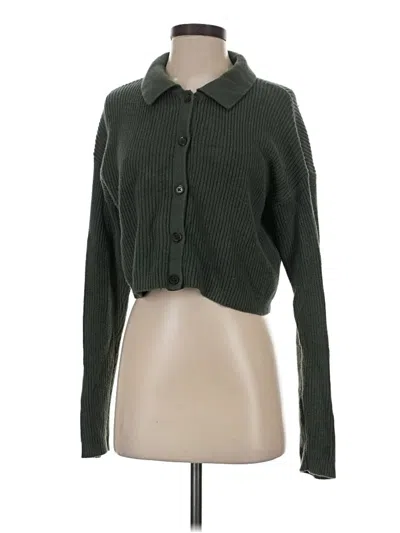 Pre-owned Kendall & Kylie Cardigan Sweater In Green