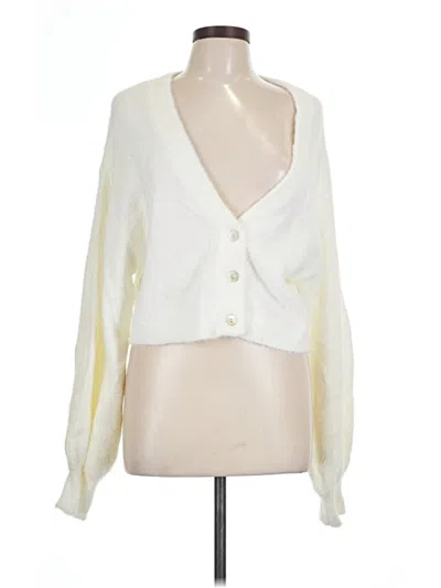 Pre-owned Kendall & Kylie Cardigan Sweater In Ivory