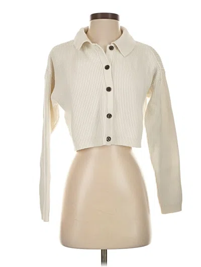 Pre-owned Kendall & Kylie Cardigan Sweater In White