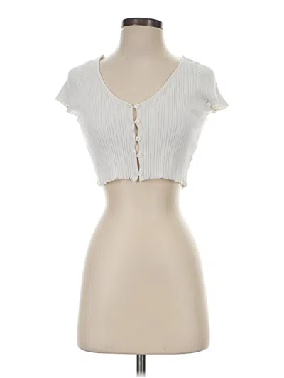 Pre-owned Kendall & Kylie Cardigan Sweater In White
