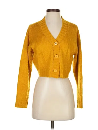 Pre-owned Kendall & Kylie Cardigan Sweater In Yellow