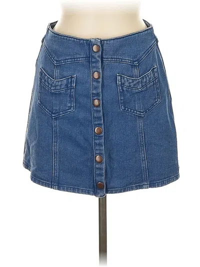 Pre-owned Kendall & Kylie Denim Skirt In Blue