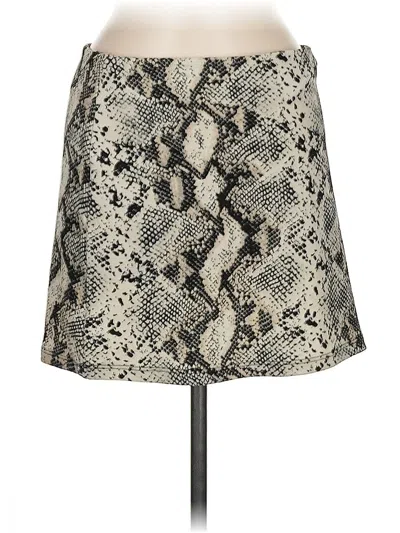 Pre-owned Kendall & Kylie Faux Leather Skirt In Silver