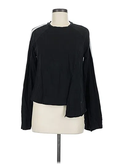 Pre-owned Kendall & Kylie Long Sleeve Top Black Crew Neck Tops