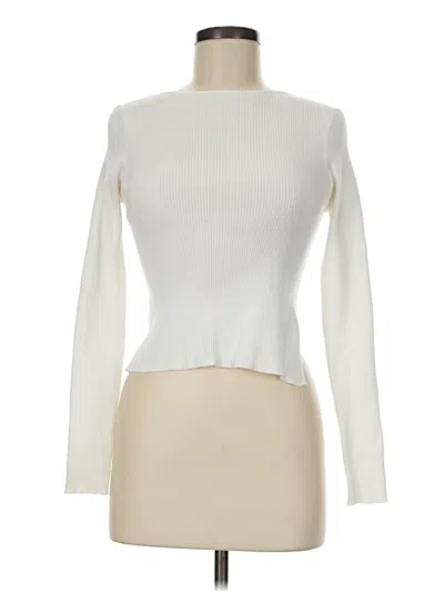 Pre-owned Kendall & Kylie Long Sleeve Top Ivory Turtleneck Tops