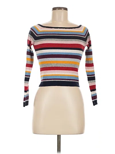 Pre-owned Kendall & Kylie Long Sleeve Top Yellow Boatneck Tops