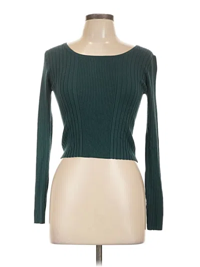 Pre-owned Kendall & Kylie Long Sleeve T-shirt In Green