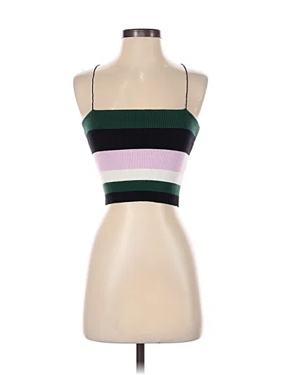 Pre-owned Kendall & Kylie Sleeveless Top Green Halter Neckline Tops